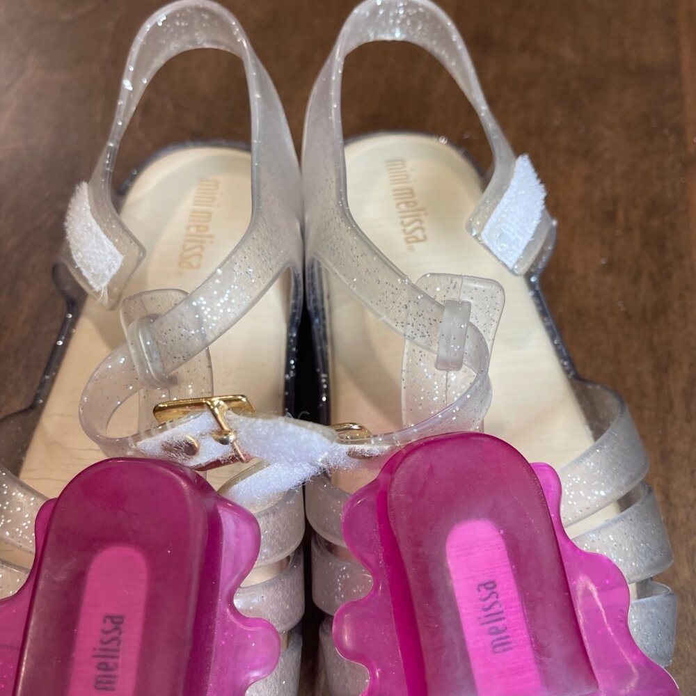 Mini Melissa Aranha VIII Popsicle Sandals Toddler Girls Size 10 Glitter Jelly - Picture 10 of 10